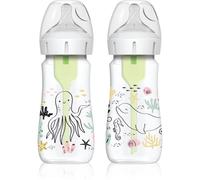 Dr Brown's Lot de 2 biberons anti-coliques à col large, 270 ml, motif océan