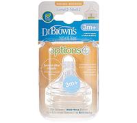 Dr. Brown's Options Plus Weithals-Sauger Level 2, Doppelpack (20 ml, 2 Stück, Weiß)