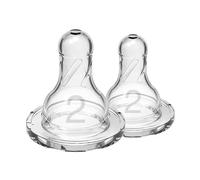 Dr. Brown's Dr Brown Natural Flow Level 2 Lot de 2 tétines étroites Transparent 3 m +