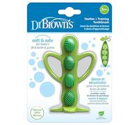 Dr. Brown's Peapod Brosse à dents de dentition et d'entraînement, douce et sûre pour les gencives de bébé et les premières dents, sans BPA, 100 % silicone, 3 mois et plus