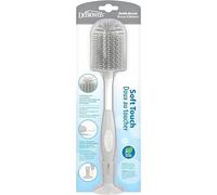Dr. Brown's Soft Touch No Scratch Brosse de nettoyage pour biberon pour bébé, base nettoyante et ventouse pour un rangement facile, sans BPA, gris
