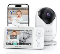 Dr.Care Babyphone Camera et APP, 1080P Camera Bebe, 4" 720P Écran Divisé, Alertes de Mouvement, Vision Nocturne HD, Parler à Deux, Multi-utilisateur, Triple Sécurité, VistaView Lite RB Smart WLAN