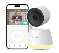 Dr.Care Caméra Supplémentaire SBM003 SBM006 SBM009-2K, Contrôle App, Confidentialité, Alertes Cris Mouvement, Vision Nocturne, Lumière Nocturne, 2 Voies, Multi-Utilisateurs, Sécurité, Portée 390m