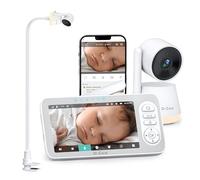 Dr.Care LumiView Plus Babyphone WiFi avec Caméra & Support Lit Bébé Clip - Écran 5,5”, Caméra 2K, Split Screen 1080P, Détection Pleurs & Mouvements, Vision Nocturne HD, Veilleuse RGB, Batterie 5000mAh