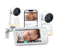 Dr.Care LumiView Plus Moniteur Bébé WiFi avec 2 Caméras - Écran 5,5" 1080P & 2K, Batterie Amovible 5000 mAh, Mode Confidentialité, Veilleuse RGB, Vision Nocturne HD, Alerte Pleurs & Mouvements