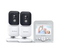 Dr.Care NeoView Babyphone avec 2 Cameras - Écran 2,8", Audio Bidirectionnel, Enregistrement en Boucle Vidéo, Vision Nocturne, Surveillance en Temps Réel/VOX, Capteur de Température, Clip Ceinture