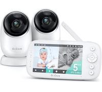 Dr.Care NovaView Video Babyphone avec 2 Cameras - 5" 1080P HD écran, 5000mAh Battery, Vision Nocturne, Audio bidirectionnel, VOX, 2X/4X Zoom, Pan & Tilt, 390m Longue portée, sans Fil, sans WiFi