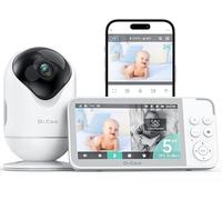 Dr.Care VistaView Babyphone Caméra Bébé WiFi, Écran Divisé 5" 1080P & Caméra 2K, Contrôle Via App, Alertes Pleurs&Mouvements, Vision Nocturne HD, Batterie 5000mAh, Audio Bidirectionnel, Portée 390m