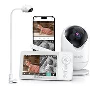 Dr. Care VistaView Lite RB Babyphone WiFi avec Support Clip - Écran 4" 720P Split Screen, Caméra 1080P, Appli Mobile, Alertes Mouvement, Batterie 2500mAh Amovible, Vision Nocturne HD