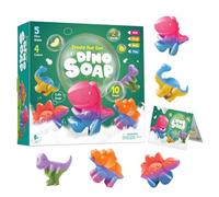 Dr. Daz Kit de Fabrication de Savons Dinosaures pour Enfants, Kit DIY pour Faire des Savons avec 5 Formes de Dinosaures, Boîte d'Expériences Cadeau pour Garçons et Filles à Partir de 8 Ans