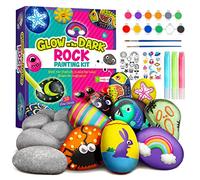 Dr. Daz - Kit de peinture sur pierre pour enfants 15 couleurs-Kit Loisir Créatif Enfant 5 6 7 8 9 10 Ans-Livré avec une variété d'accessoires