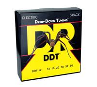 DR DDT Lot de 3 cordes pour guitare électrique - Extra Heavy 12-60 - Stabilité maximale pour des accordages profonds