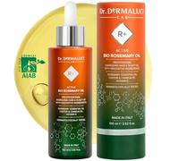 Dr. Dermaluci Lab Huile de Romarin Cheveux Bio 100ml - Avec Huile de Ricin Pressée à Froid, Macadamia, Camelina, Vitamine E+C - Croissance, Anti-Chute, Fortifiant - AIAB Made in Italy