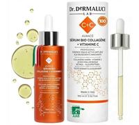 Dr. Dermaluci Lab - Sérum Visage Vitamine C + Collagène Marin BIO 100ml - Anti-âge, Antioxydant, Illuminateur, Hydratant - Acide Hyaluronique, Peptides - Certifié AIAB Nickel Tested, Made in Italy