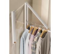 Dr.DJ Étendoir à vêtements Mural rétractable et Pliable pour Organisation et Rangement de la buanderie, Cintre pour dortoir, Placard, Balcon, buanderie (1P, métal, Blanc)