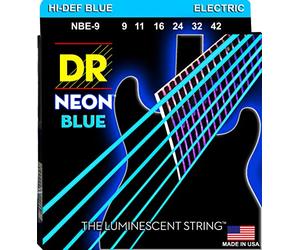 DR E NEON NBE- 9 HiDef Jeu de cordes bleues pour Guitare électrique