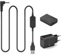 DR-E12 LP-E12 Dummy Batterie + 5V-8.4V Câble USB ACK-E12 + QC3.0 Adaptateur pour Canon EOS M EOS M2 M10 M50 M100 M200 Kiss M,Kiss M2 EOS M50 Mark II