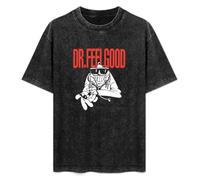 Dr Feelgood British Pub Mens Black T-Shirt Graphic Tee Printed Unisex Shirt L