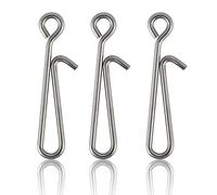 Dr.Fish Lot de 50 Clips de pêche Rapides en Acier Inoxydable Haute résistance pour pêche, Type A_#4_50.7Lb_50 Counts