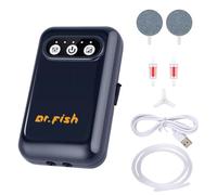 Dr.Fish Pompe à air pour aquarium, alimentée par batterie 5200 mAh rechargeable par USB, jusqu'à 72 heures d'autonomie, aérateur silencieux pour la pêche en plein air, seau d'appât vivant, bleu foncé