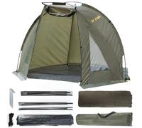 Dr.Fish Tente de Camping pour Pêche Carpe - Légère et Installation Rapide et Respirante - avec Sac fourre-Tout, Etanche à l'Humidité pour Pique-Nique Randonnée Pêche en 4 Saison