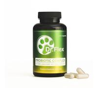 Dr. Flex Complexe Probiotique pour Chiens - 110 Gélules Haute Dose avec Lactobacillus Acidophilus, Lipase, Cellulase et Protéase pour Digestion, Flore Intestinale, Santé Intestinale et Vitalité