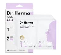 Dr Herma - Pack Patch Nez Point Noir 2 Étapes + Pince Extracteur Inox - Purifie, Désincruste & Resserre les Pores - 5 Paires de Patch Nasal Anti Imperfection Visage