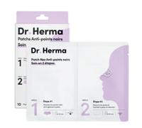 Dr Herma - Patch Nez Point Noir 2 étapes Format Nez - Purifie, Désincruste & Ressere les Pores - 5 Paires de Patch Nasal Anti Imperfection Visage