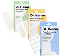 Dr. Herma - Routine Complète Patch Anti-Bouton Multi-Zones - Visage, Nez & Boutons Ciblés - Résultats Visibles en 6 à 8h - Trio Anti-Acné