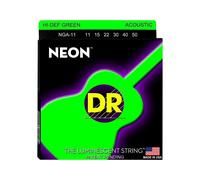 DR Strings – Jeu de cordes pour guitare acoustique – NGA-11 – Vert néon