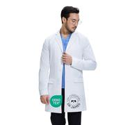 Dr. James Premium Blouse de laboratoire Consultation pour hommes, multiples poches, coupe ajustée, fermeture à boutons (2XL)
