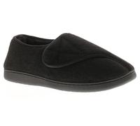 Dr Keller Pantoufles pour homme, coupe large, confortables et confortables, à enfiler, fermeture tactile, doublure en fourrure, semelle intérieure rembourrée, chaussures orthopédiques pour diabétique