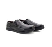 Dr Keller Wesley Chaussures à enfiler en cuir rembourré pour homme Noir - Noir - Cuir noir super doux., 40 2/3 EU