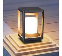 Dr.lazy 18W Lampe de Jardin Exterieur, Borne lumineuse exterieur, IP65 Etanche Eclairage de Jardin, douille E27, pour les jardins, chemins, pelouses (Noir/F)