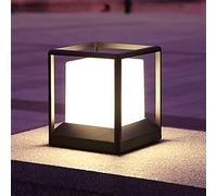 Dr.lazy 18W Lampe de Jardin Exterieur, Borne lumineuse, IP65 Etanche Eclairage, douille E27, pour les chemins, pelouses (Noir)