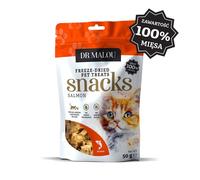 DR MALOU Cubes de viande 100% de viande de saumon lyophilisée Friandises pour chats 50g