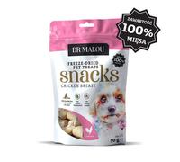 DR MALOU Liofilisé Morceaux de poitrine de poulet 100% friandises pour chiens 2×50 g