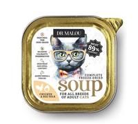 DR MALOU Soupe lyophilisée Poulet avec jaune d’œuf nourriture humide pour chat 12 g