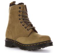 DR MARTENS 1460 Serena Fourrure Cuir Bottines Femmes en Vert Olive Taille 3 - 8