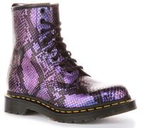 DR MARTENS 1460 Serpent Cuir Lacet Femmes Bottes en Noir Multi UK 4 - 7