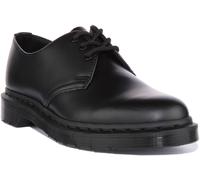 DR MARTENS 1461 Mono Unisexe 3 Eye Cuir Uni Chaussure En Tout Noir Taille UK 3 -