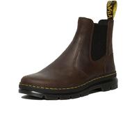 Bottes Chelsea Dr Martens Embury - Homme - Cuir - Marron foncé - Semelle Tract robuste - Surpiqûres jaunes 44