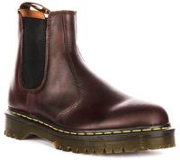 DR MARTENS Bex Crazy Horse Solide Chelsea Bottes Hommes Marron Foncé UK 7 - 11