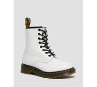 DR MARTENS 1460 Femmes Cuir Bottines en Blanc Verni Taille UK 3 - 8