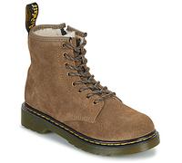Boots enfant garcons Dr. Martens Serena J Dark Khaki Bronx Suede Beige 30
