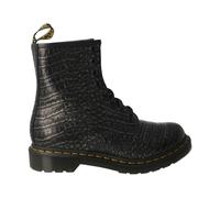 Dr. Martens - Bottes Grises en Cuir Crocodile à Lacets - Femme - Chaussures - Noir - Taille: 36 EU