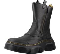 Dr. Martens Bottes militaires en cuir noir avec fermeture éclair, semelle Chunky à plateforme, style combat, Noir , 44 EU