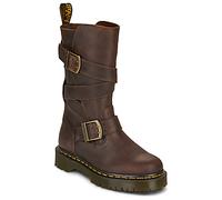 Dr. Martens Bottes plates Anistone Strap High Boot Dark Brown Crazy Horse in Marron 40