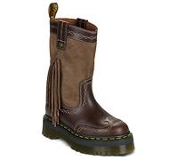 Dr. Martens Bottes plates FRINGE MID PULL ON BOOT DARK BROWN CLASSIC PULL UP+BRONX SUEDE in Marron 41