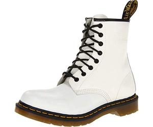 Dr. Martens Brogues 1460 Patent Red Chaussures plates à lacets pour adulte Unisexe, Cuir lisse blanc, 36 EU